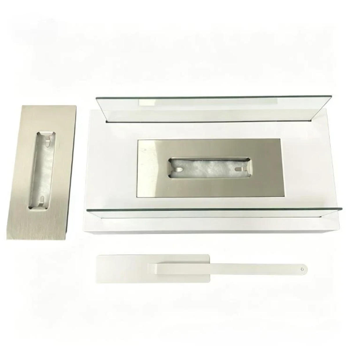 BIOETHANOL-KAMIN Weiß 35/15/18 cm - Weiß, Metall (18/15/35cm) - Authentics