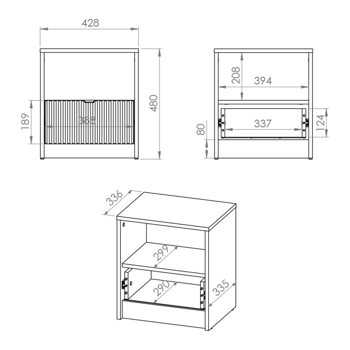 NACHTTISCH Ronan Weiß - Weiß, Holzwerkstoff (43/48/34cm) - Petits-meubles