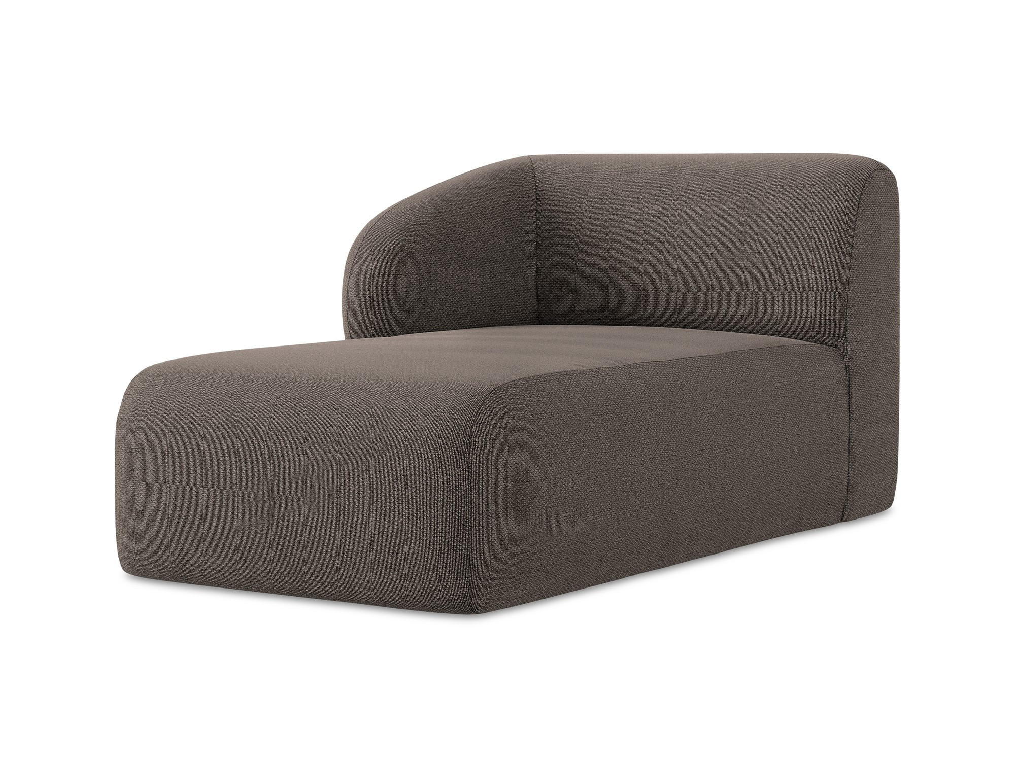 SOFAELEMENT Links Bouclé Stoff Braun - Schwarz/Mokka, Holzwerkstoff/Kunststoff (91/75/166cm) - Makamii