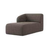 SOFAELEMENT Links Bouclé Stoff Braun - Schwarz/Mokka, Holzwerkstoff/Kunststoff (91/75/166cm) - Makamii