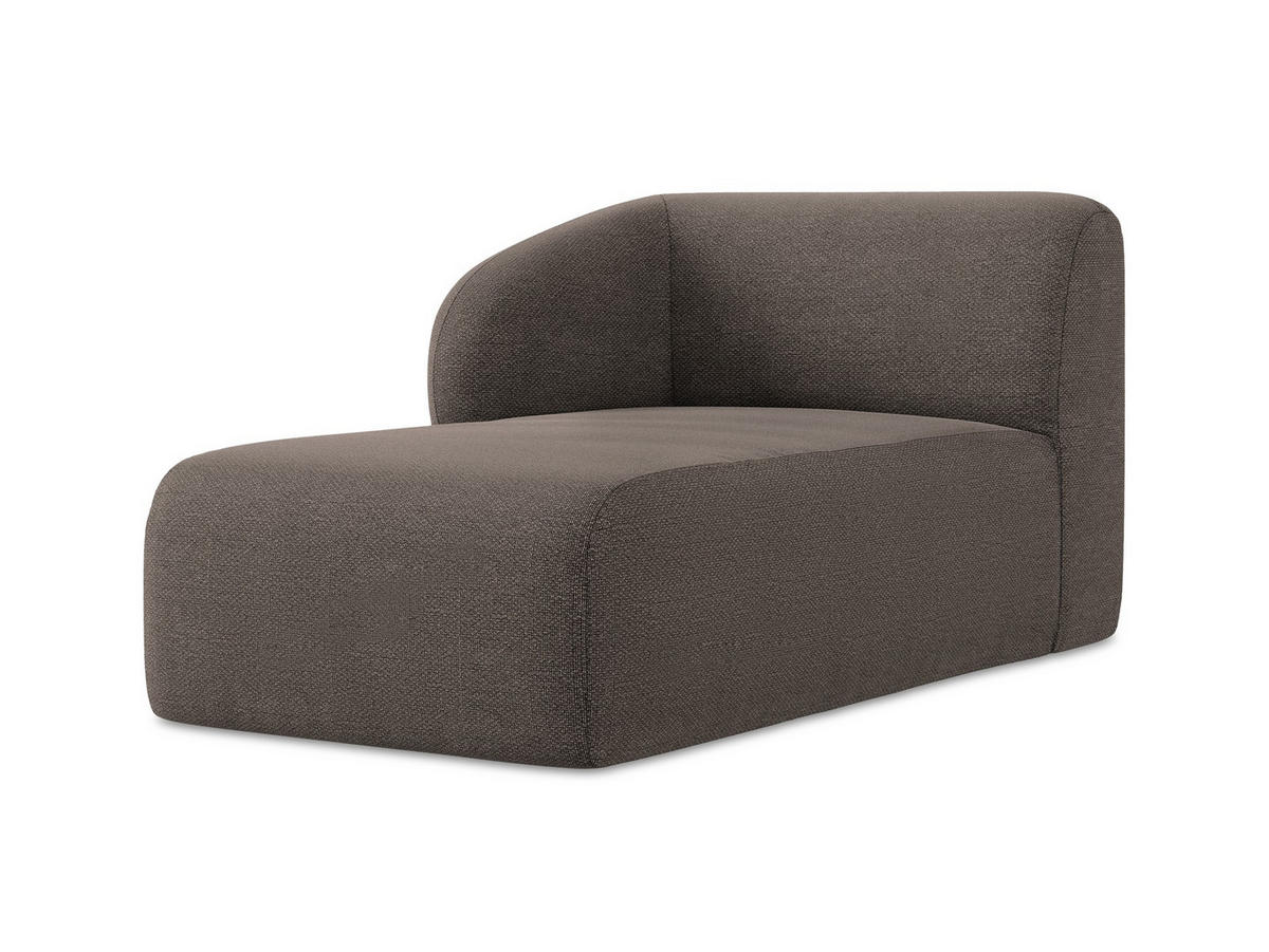 SOFAELEMENT Links Bouclé Stoff Braun - Schwarz/Mokka, Holzwerkstoff/Kunststoff (91/75/166cm) - Makamii