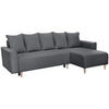 ECKSCHLAFSOFA Willow dunkelgrau - Dunkelgrau, Textil (225/150cm) - Beautysofa