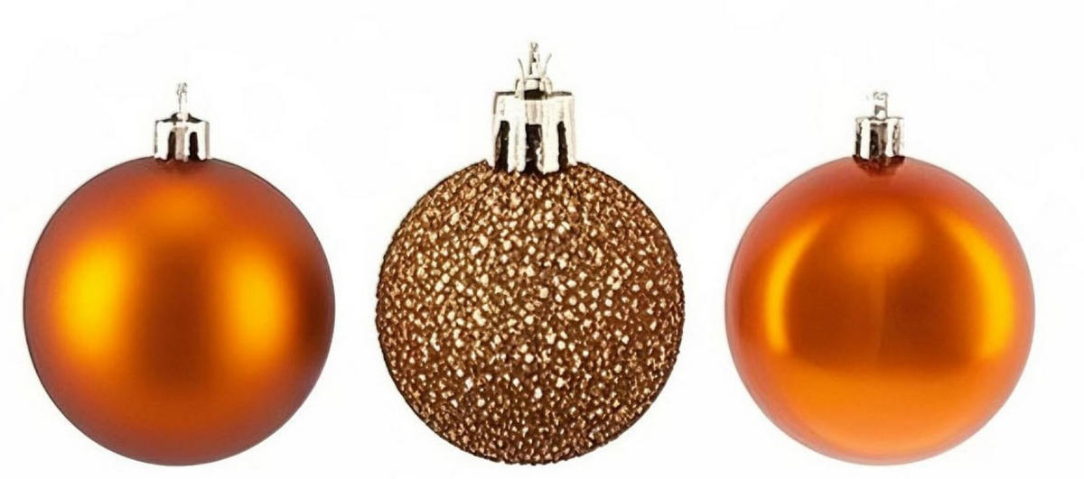 76XWEIHNACHTSKUGELN - Orange, Kunststoff (6/7/6cm) - Relaxdays