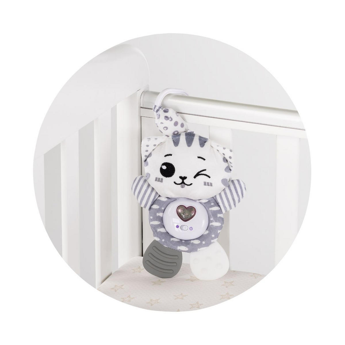 MUSIKMOBILE kleine Tiere grau Plüschtiere, Licht, Beißring, ab Geburt, 15 Melodien, kompakt - Grau, Kunststoff (17/38/6cm) - Chipolino