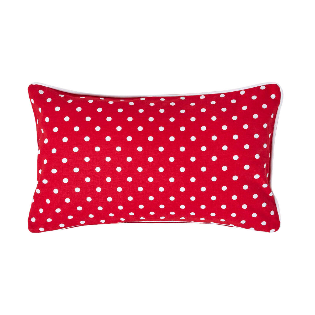 KISSENHÜLLE Polka Dots 30/50 cm, 100% Baumwolle - Rot, Textil (30/50cm) - Homescapes