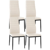 ESSZIMMERSTÜHLE Mayfair 4er Set 99x41,5x40 cm Creme - Creme, Leder (41.5/99/40cm) - furnicato