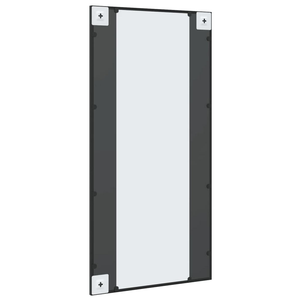 WANDSPIEGEL Schwarz 50/100 Cm Rechteckig Eisen - Schwarz, Metall (50/1.6/100cm) - vidaXL