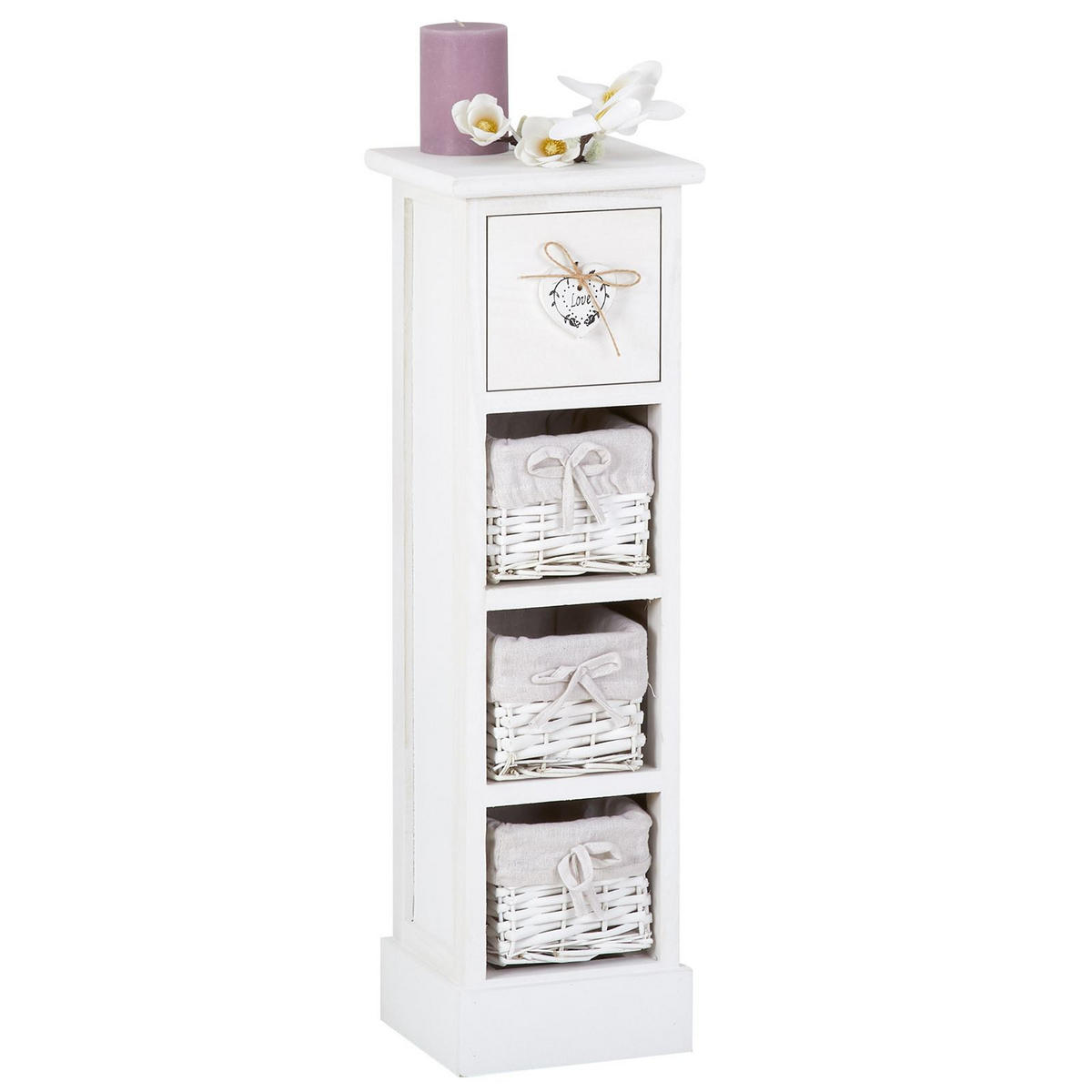 KOMMODE FLOWER - Weiß, Holz (21/70/21cm) - CARO-Möbel