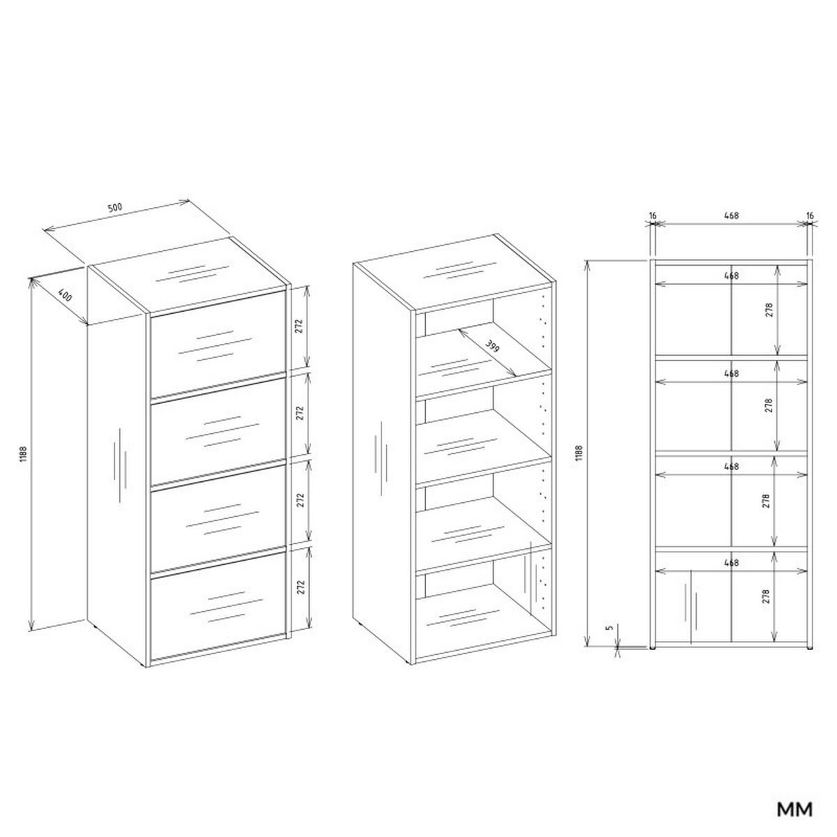 KOMMODE Kaschmir 50/119/40 - Kaschmir, Holzwerkstoff (50/119/40cm) - RAUMHIRSCH FURNITURE