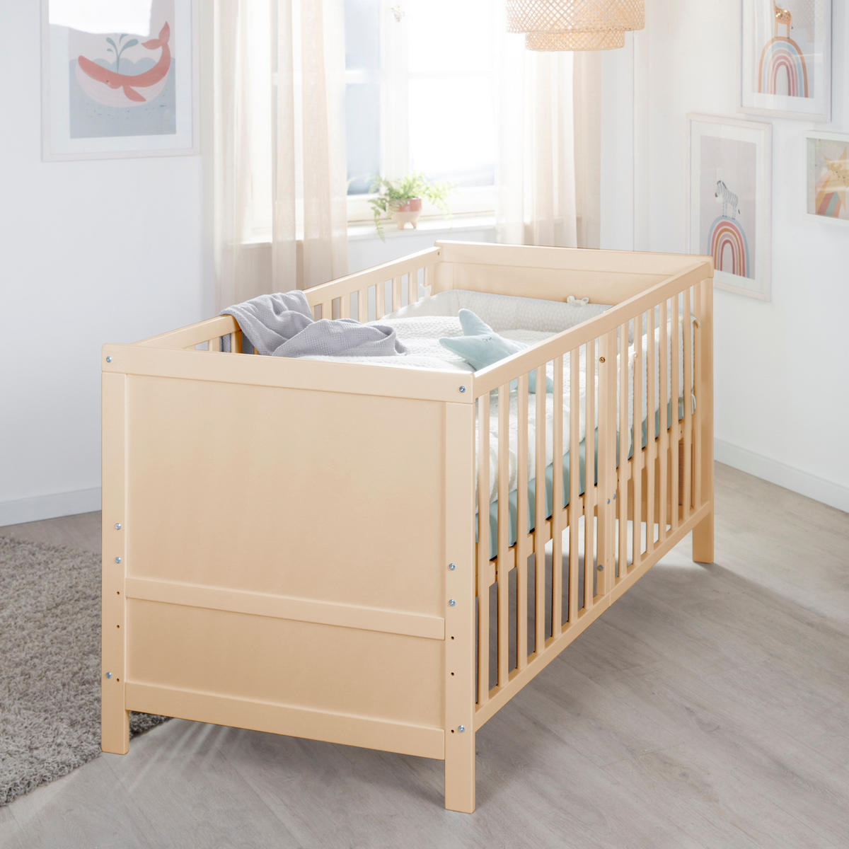 SPJÄLSÄNG med madrass Easy Sleep 70 x 140 cm - Naturfärgad, Träbaserade material/Textil (70/140cm) - Roba