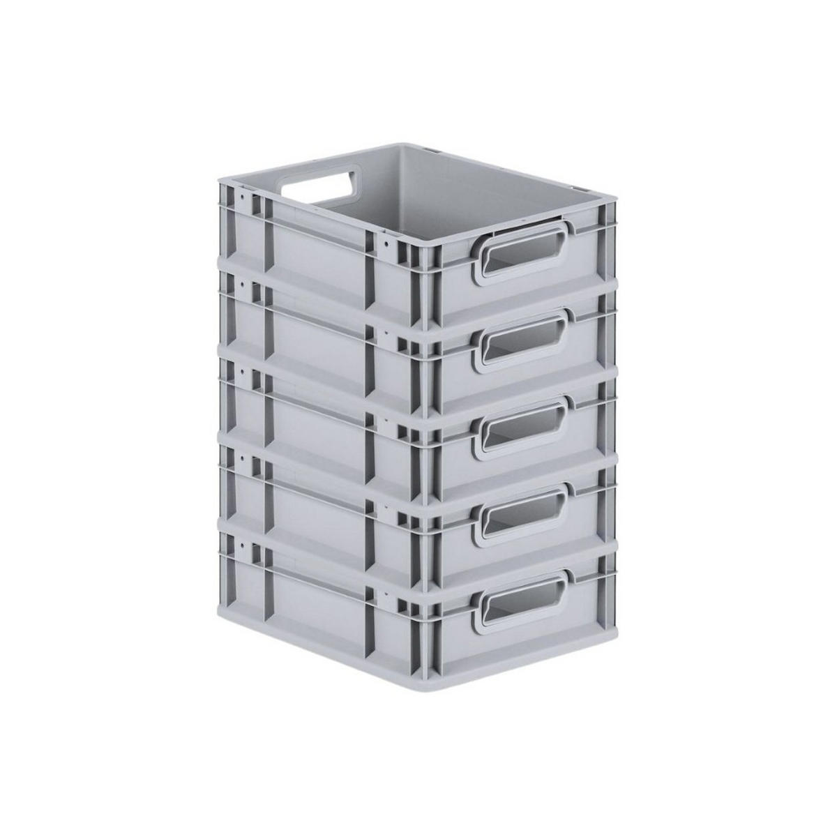 EUROBOX 5x Nextgen Economy Mit Scharnierdeckel Grau/BlauGriffe Offen 11 Liter - Blau, Kunststoff (30/12/40cm) - PROREGAL