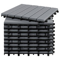 TERRASSENFLIESE - 33er-Set - Akazie massiv - Grau, Holz/Kunststoff (30/30/2.4cm) - home24