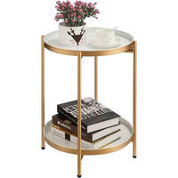 BEISTELLTISCH rund Metall Gold 37 x 48.5 cm - Goldfarben, Metall (37/37/50cm)