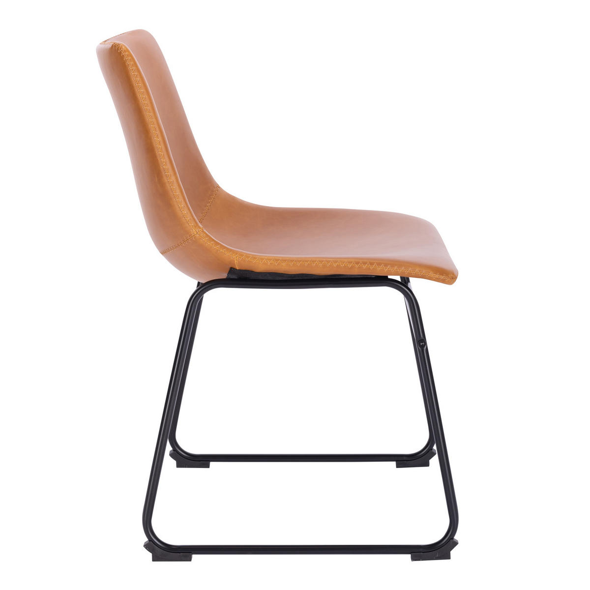 ESSZIMMERSTUHL HARRY 2er Set Kunstleder Cognac - Rotbraun/Schwarz, Textil/Metall (46/79/41cm) - SVITA