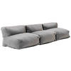 GARTENSOFA mit 3 Sitzplätzen, Grau - Grau, Textil - Oviala