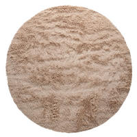 TEPPICH Hochflor Shaggy waschbar Unifarben Schlafzimmer schmutzabweisend Beige Rund 200D - Beige, Textil (200/200cm) - KADIMA DESIGN
