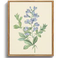 LEINWANDBILD mit Rahmen Blaue Blume 30 x 40 cm - Blau, Holz (30/0.5cm)