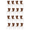 BESUCHERSTUHL 16er Set Holz braun - Braun, Holz/Metall (45/85/49cm) - CLP
