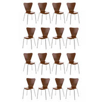 BESUCHERSTUHL 16er Set Holz braun - Braun, Holz/Metall (45/85/49cm) - CLP