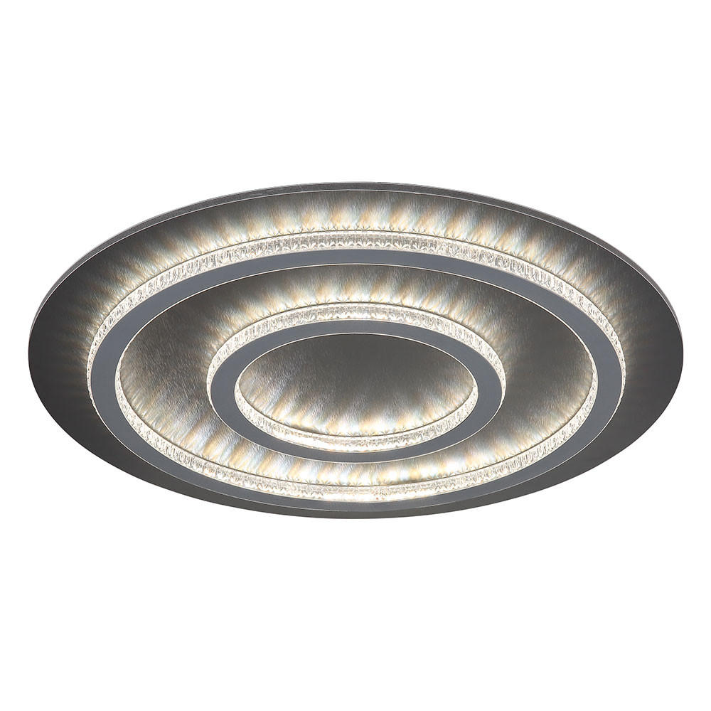LED DECKENLEUCHTE Jayden Anthrazit Kristalle - Anthrazit, Metall (55/55/6cm) - Globo Lighting