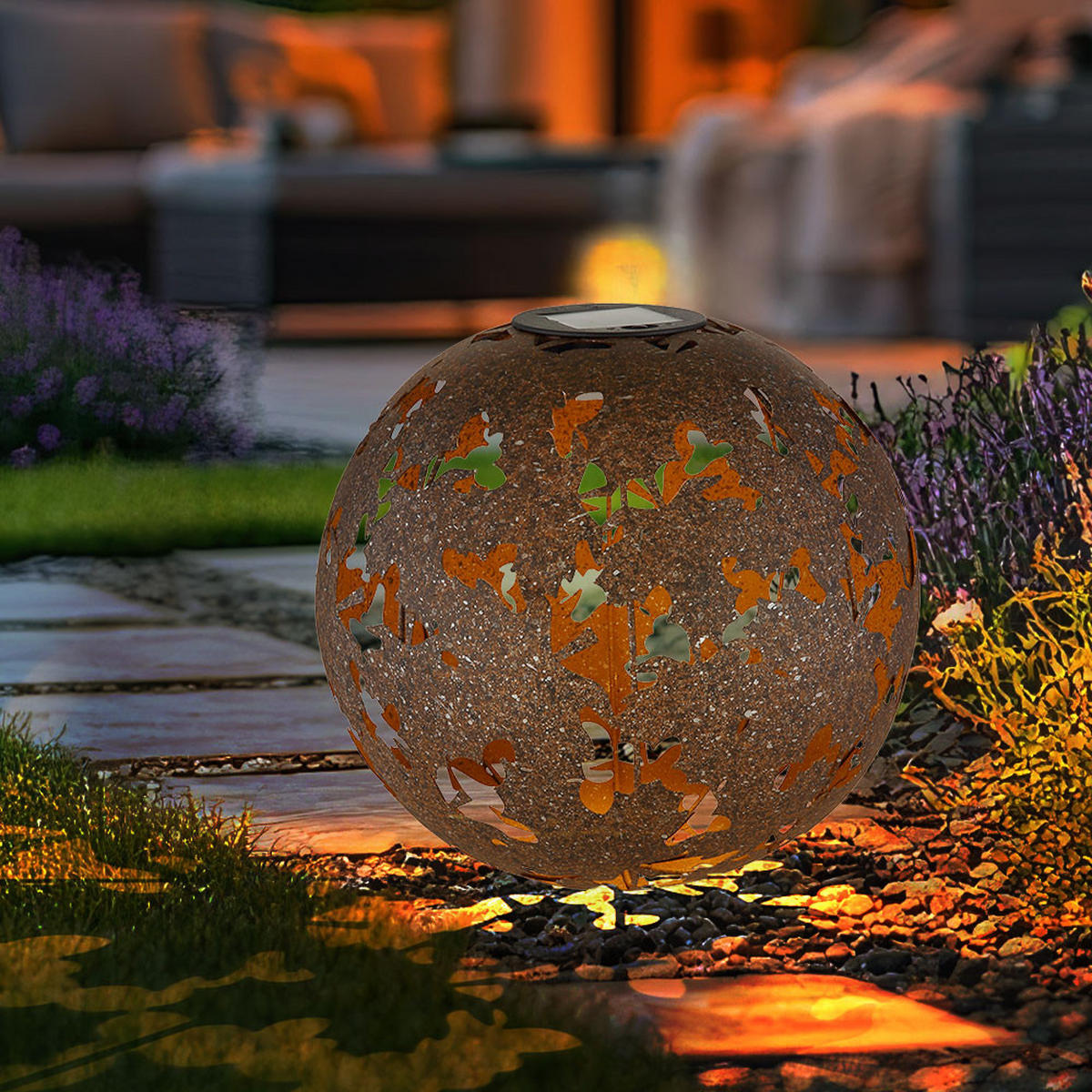 LED AUSSENLEUCHTE Metall Rostfarbe Braun - Braun, Metall (18/18/52.5cm) - Globo Lighting