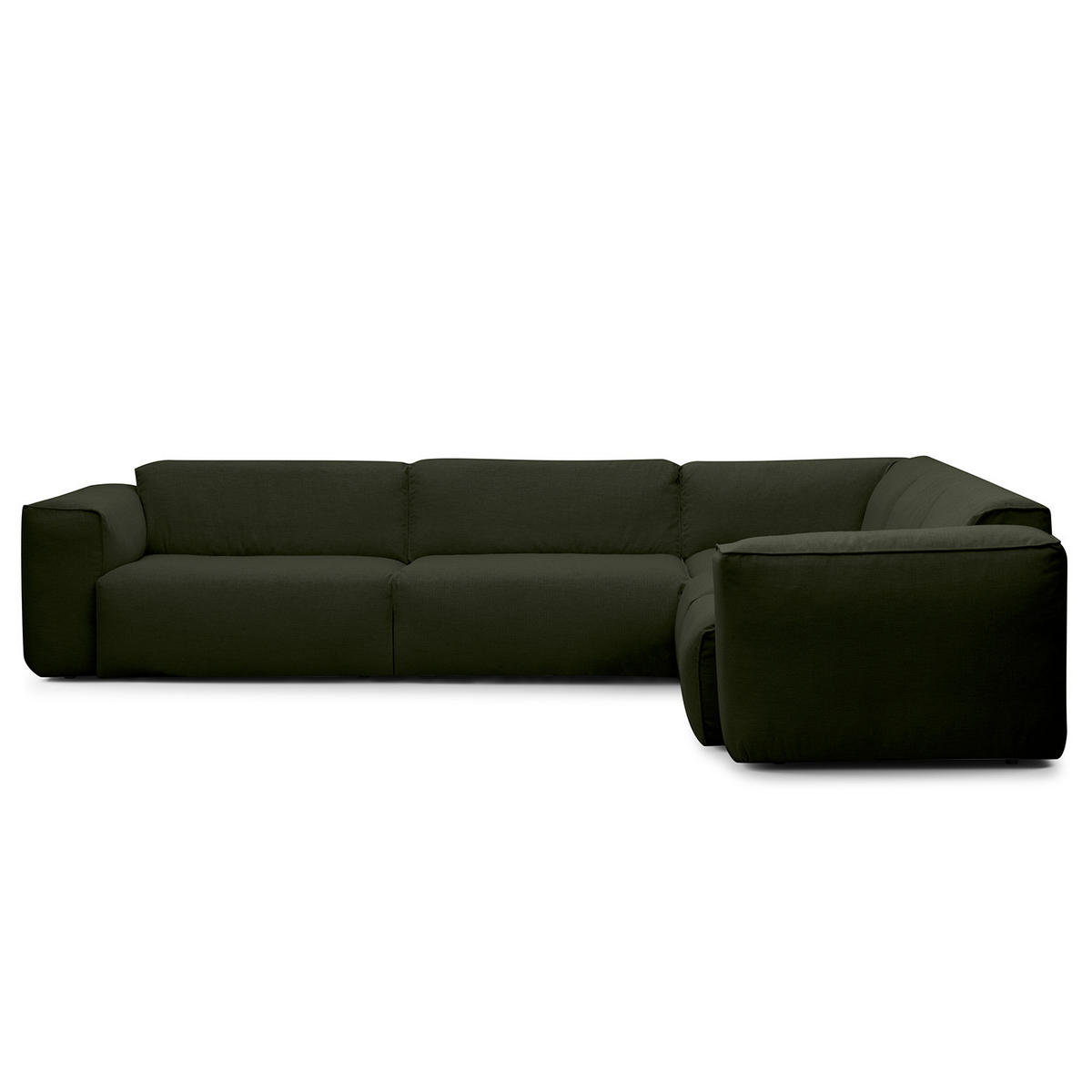 ECKSOFA mit Rundecke - Schwarz/Grau, Kunststoff/Textil (325/260cm) - home24