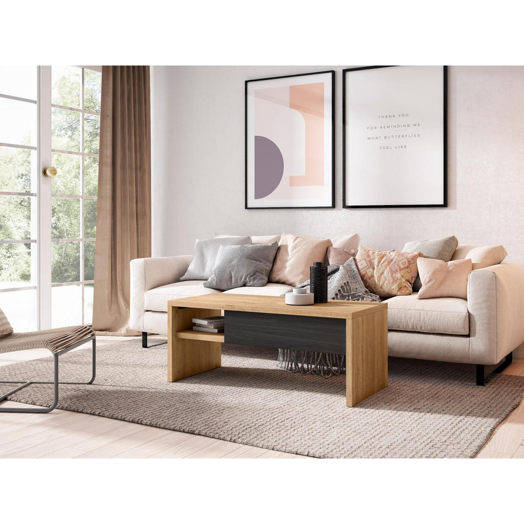 Thumbnail - Skraut Home Couchtisch,, Eiche, Holzwerkstoff, Rechteckig, 50x45x110 cm, Wohnzimmer, Wohnzimmertische, Couchtische