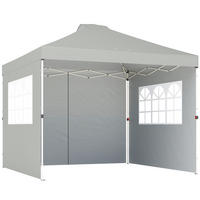 POP-UP-PAVILLON Oxfordstoff Metall Hellgrau - Hellgrau/Weiß, Textil/Metall (297/285/297cm) - Outsunny