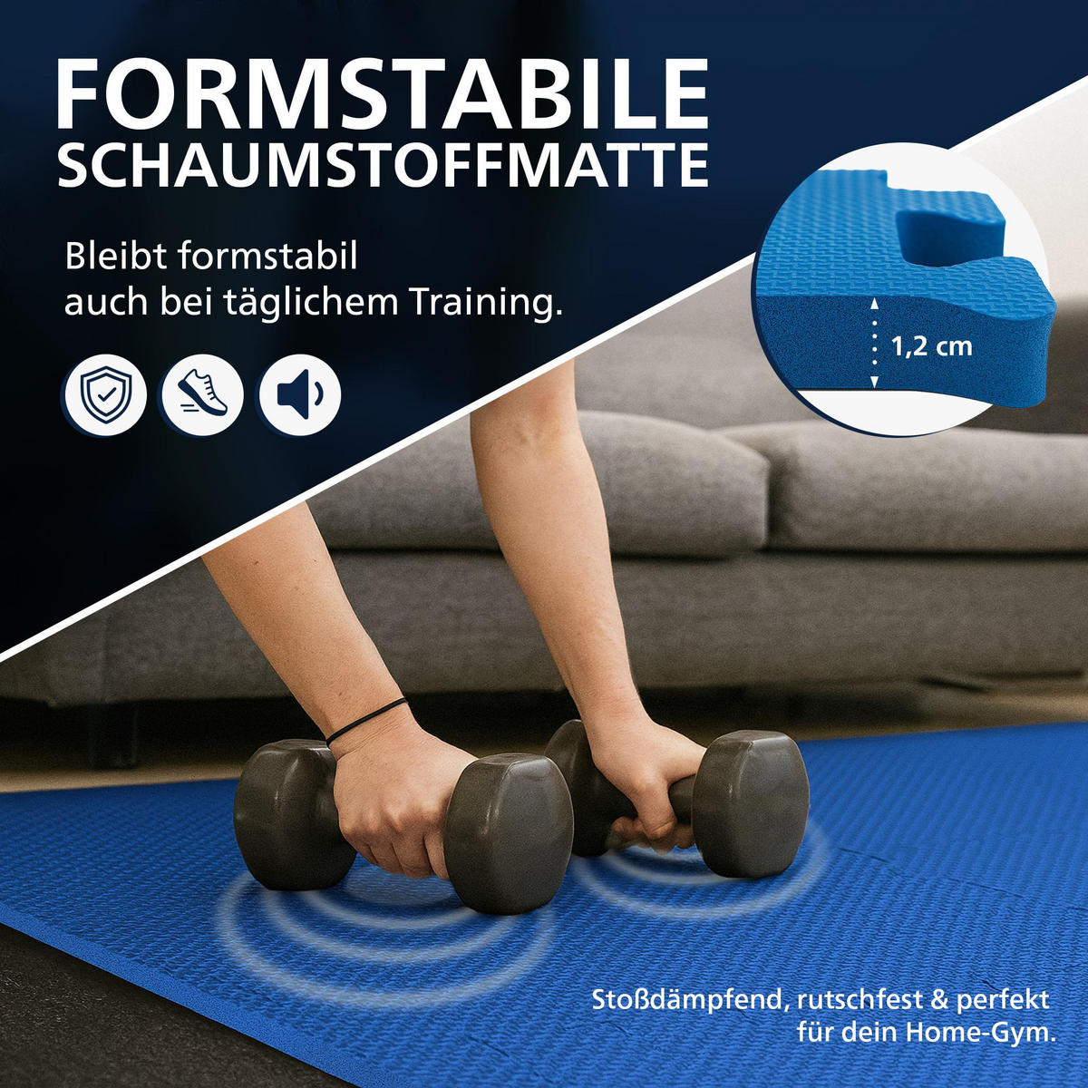 BODENSCHUTZMATTE 18er-Set Blau - Blau, Kunststoff (30/30cm) - CLP