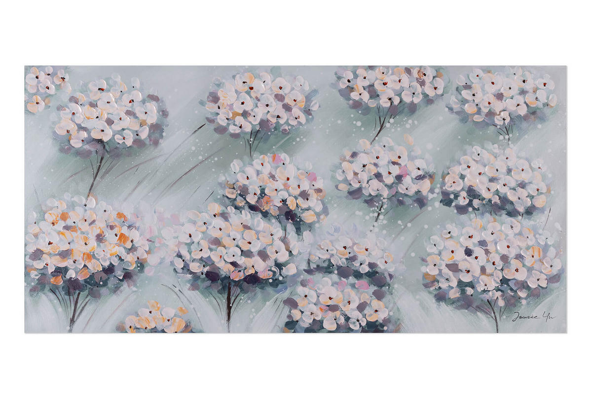 ACRYLBILD HANDGEMALT 120/60 cm - Blau/Grau, Holz/Textil (120/60cm) - KUNSTLOFT