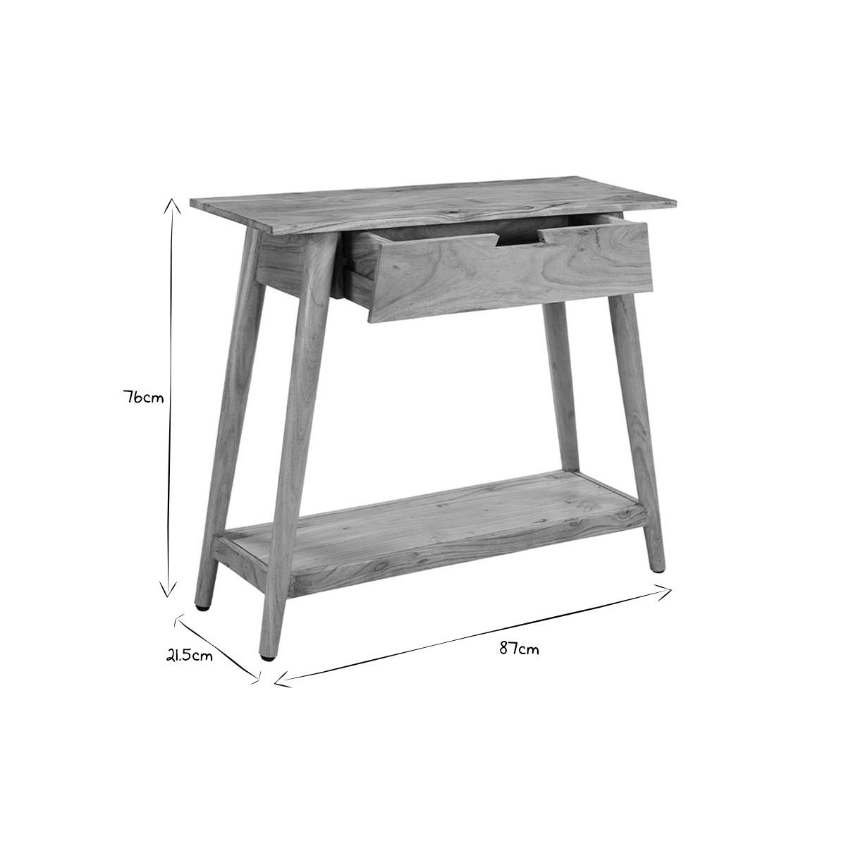 KONSOLE Massiv Akazienholz B90 cm FRANKLIN - Hellbraun, Holz (90/30/76cm) - Miliboo