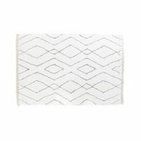 TEPPICH Weiß Grau Rhombusse Scandi Ø 9,4 cm 120 x 180 x 3 cm - Weiß, Textil (120/180cm) - DKD Home Decor