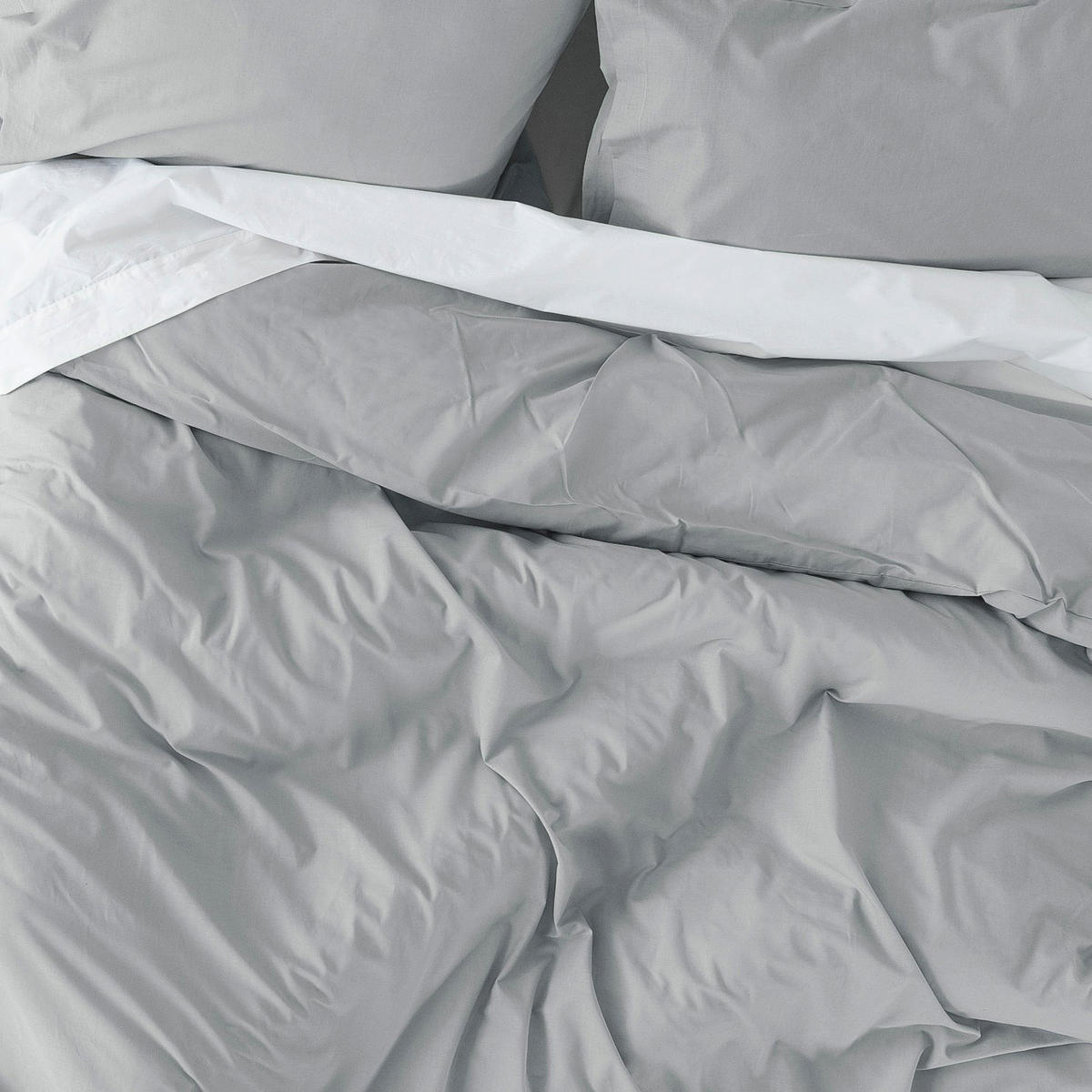BETTBEZUG Basic Hellgrau 135/140x200 cm (Standardgrösse) - Grau, Textil (140/200cm) - Happy Friday