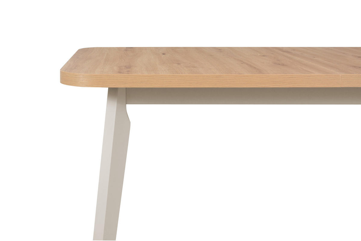 ESSTISCH Oslo 6 - Beige/Eiche Artisan, Holz (80/140/75cm) - Leaf Design