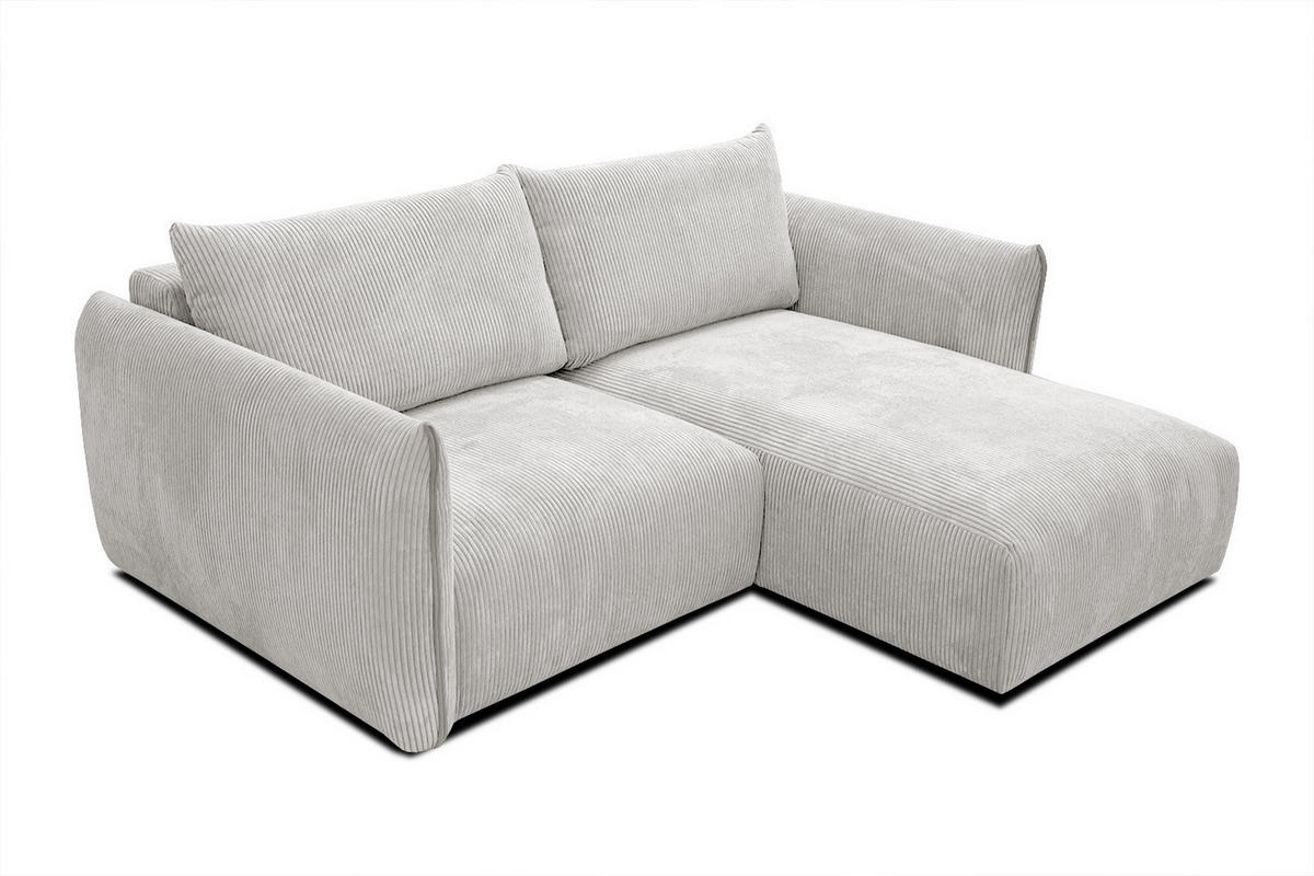 ECKSOFA TAUER 3-Sitzer, weiß - Schwarz/Weiß, Holzwerkstoff/Kunststoff (206/173cm) - Courtois Laville