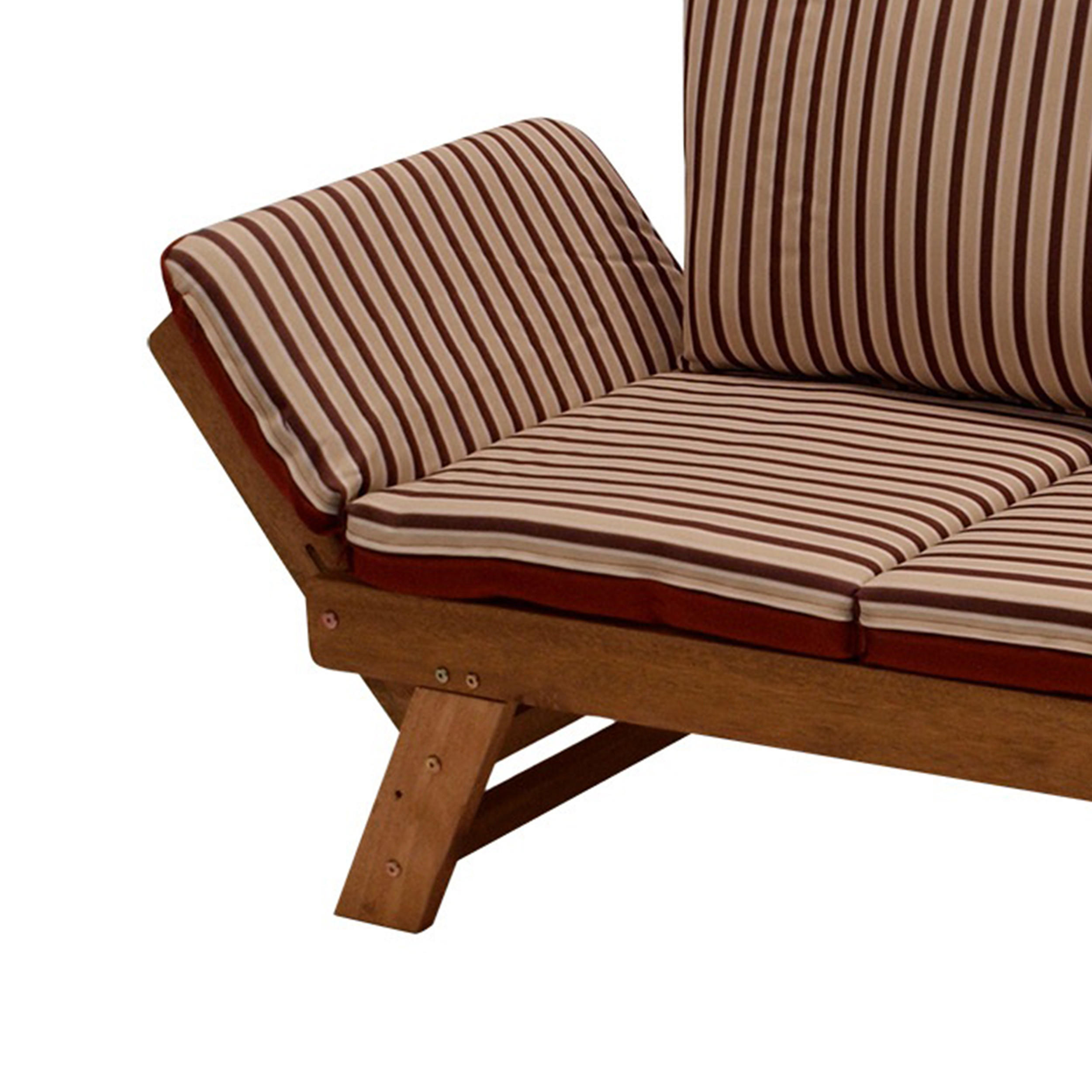 LIEGESOFA Nottingham - 202 cm mit Wendeauflage - Eukalyptusholz geölt - Braun, Holz (69/77/202cm) - TPFGarden