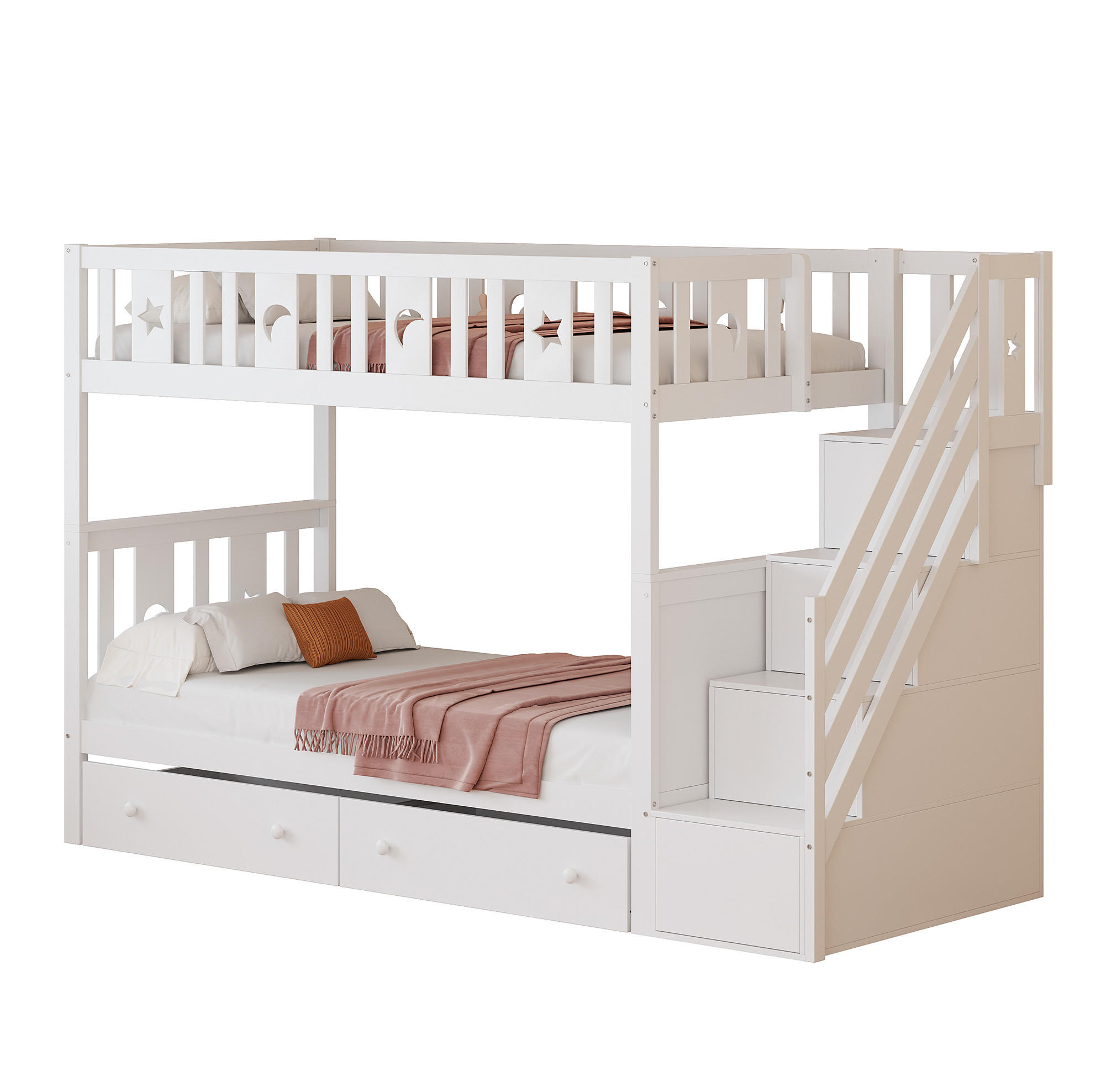 Beauniv Etagenbett Weiß 90x200 cm