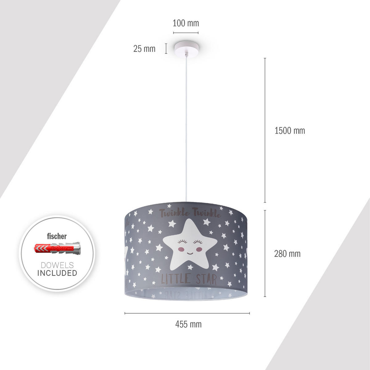 PENDELLEUCHTE Hugo Pd1 Ale 105 - Weiß, Metall (45.5/45.5/27cm) - Paco Home