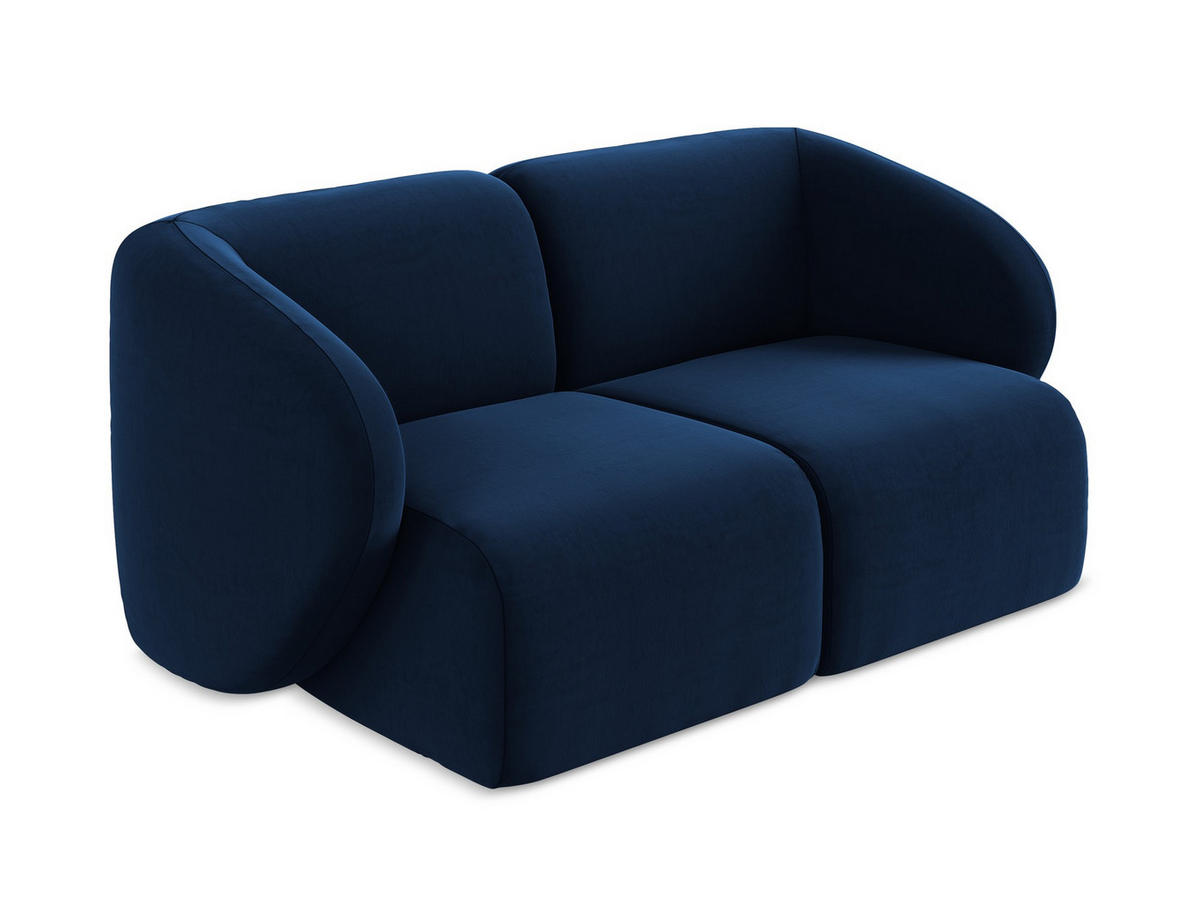 2-SITZER-SOFA Samt Stoff Blau - Türkis/Schwarz, Holzwerkstoff/Kunststoff (174/75/94cm) - Makamii