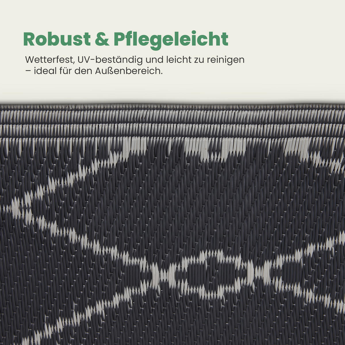 OUTDOORTEPPICH Teppich Wetterfest und UV-Beständig ( 160x230cm / Raute ) für Garten, Balkon, Terrasse - Dunkelgrau, Kunststoff (160/230cm) - Bestlivings