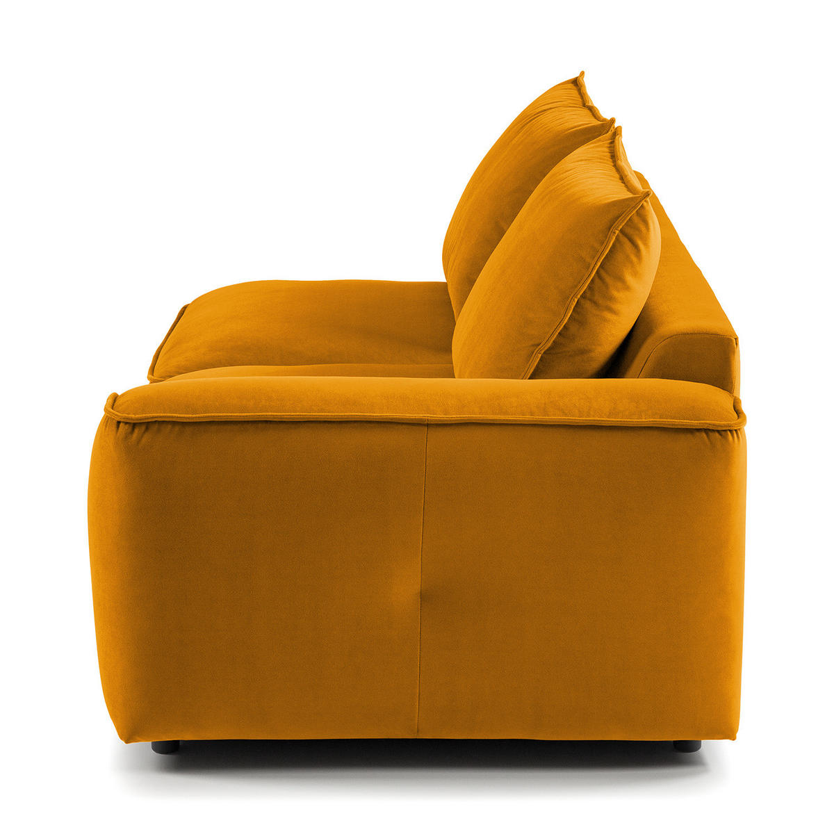 2,5-SITZER SOFA - modular - Schwarz/Orange, Holz/Kunststoff (189/80/99cm) - home24