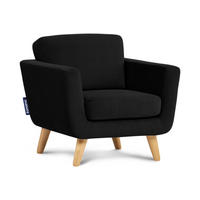 SESSEL TAGIO Massivholz-Beine, Schwarz - Schwarz/Braun, Buchenholz/Textil (86/80/88cm) - KONSIMO®
