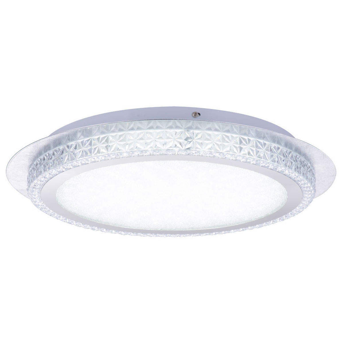 LED DECKENLEUCHTE Metall Weiß Kristalloptik - Weiß, Metall (45/45/6.7cm)