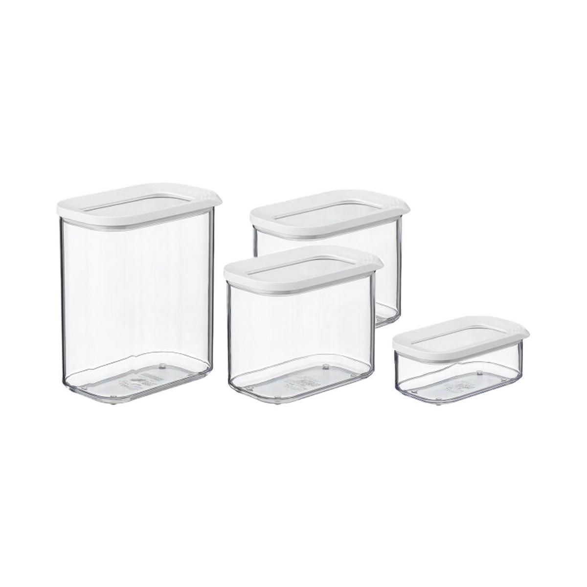 VORRATSDOSEN Modula weiß 4er Set - Weiß, Kunststoff (1/1/1cm) - Mepal