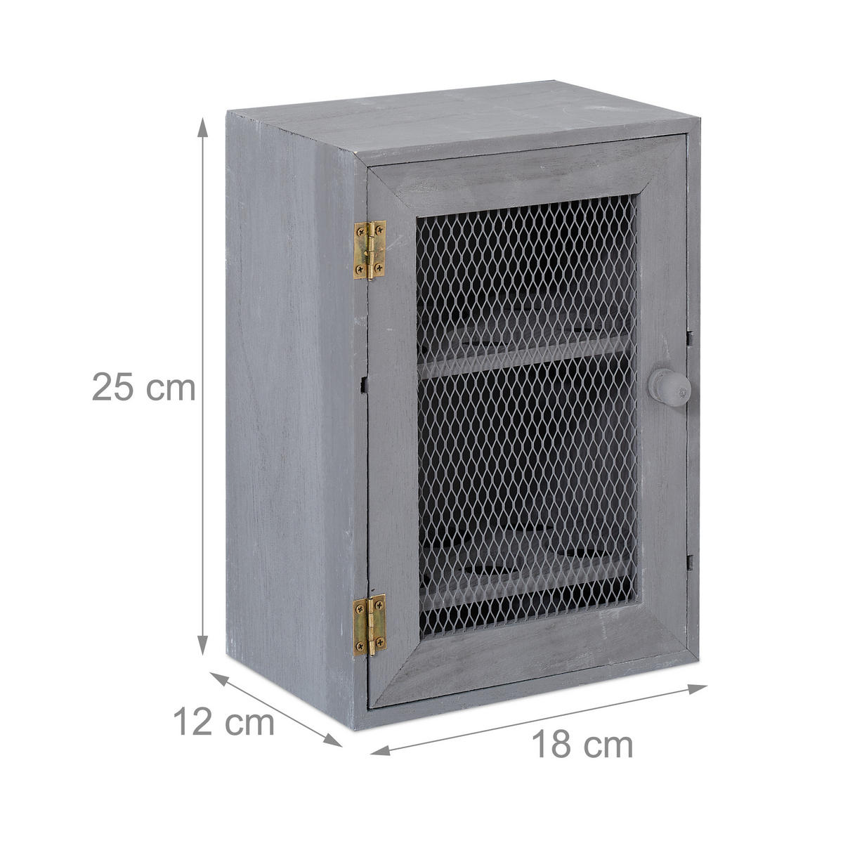 EIERSCHRANK - Grau, Holz/Metall (18/25/12cm) - Relaxdays