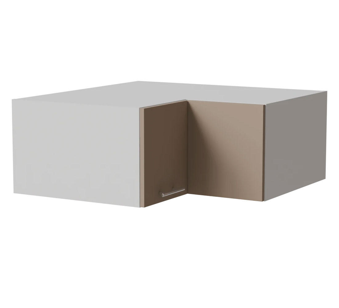 ECKAUFSATZSCHRANK Brerra W14/90/36 Weiß / RAL 1019 graubeige Matt 90 / 90 / 36cm - Graubraun/Weiß, Holz/Holzwerkstoff (90/36/90cm) - Feldmann-Wohnen