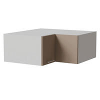 ECKAUFSATZSCHRANK Brerra W14/90/36 Weiß / RAL 1019 graubeige Matt 90 / 90 / 36cm - Graubraun/Weiß, Holz/Holzwerkstoff (90/36/90cm) - Feldmann-Wohnen