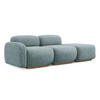3-SITZER SOFA Rechts Chenille Stoff Blau - Blau/Blaugrau, Holz/Textil (258/73/95cm) - Makamii