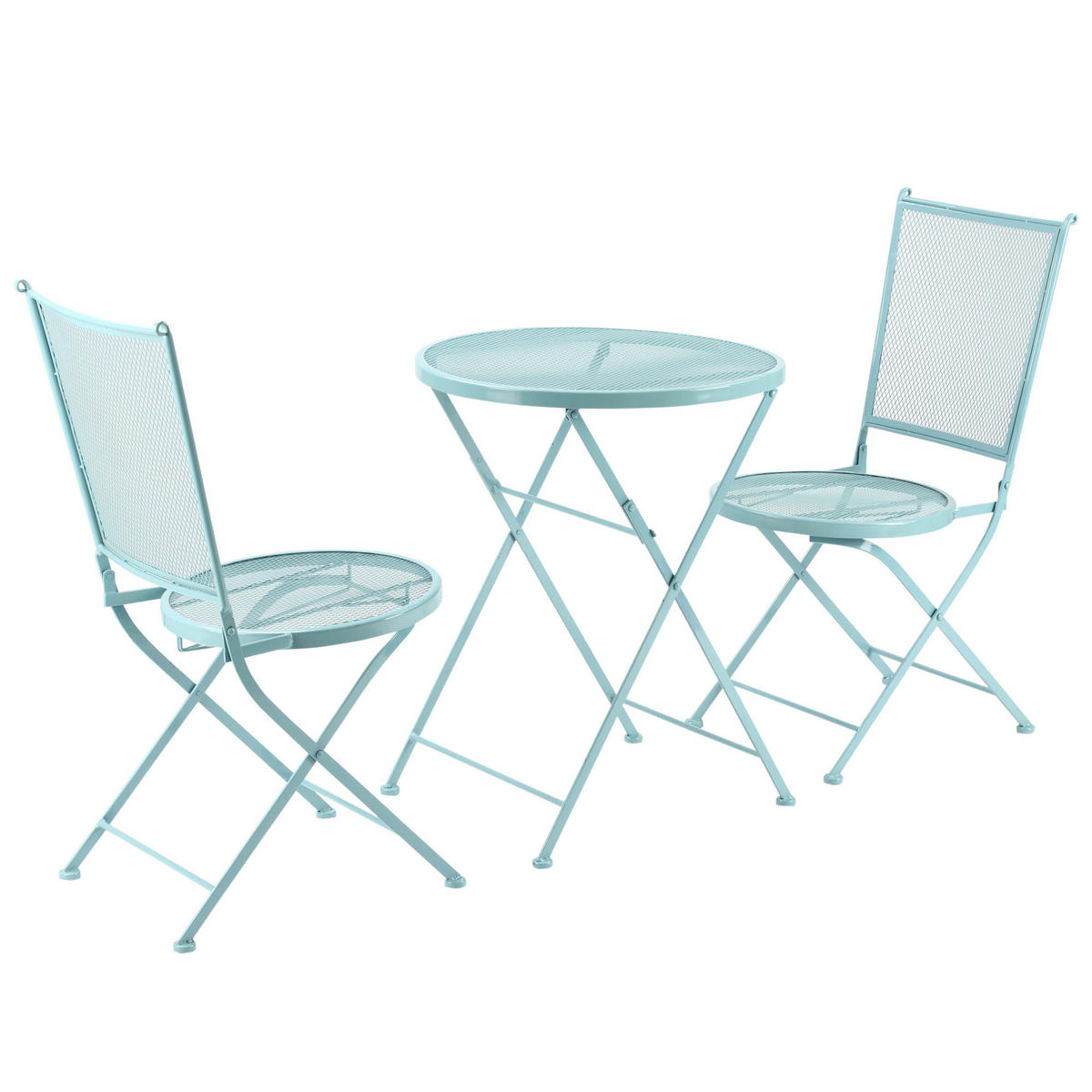 GARTENMÖBEL Set, Metall, Hellblau - Hellblau, Metall - Outsunny