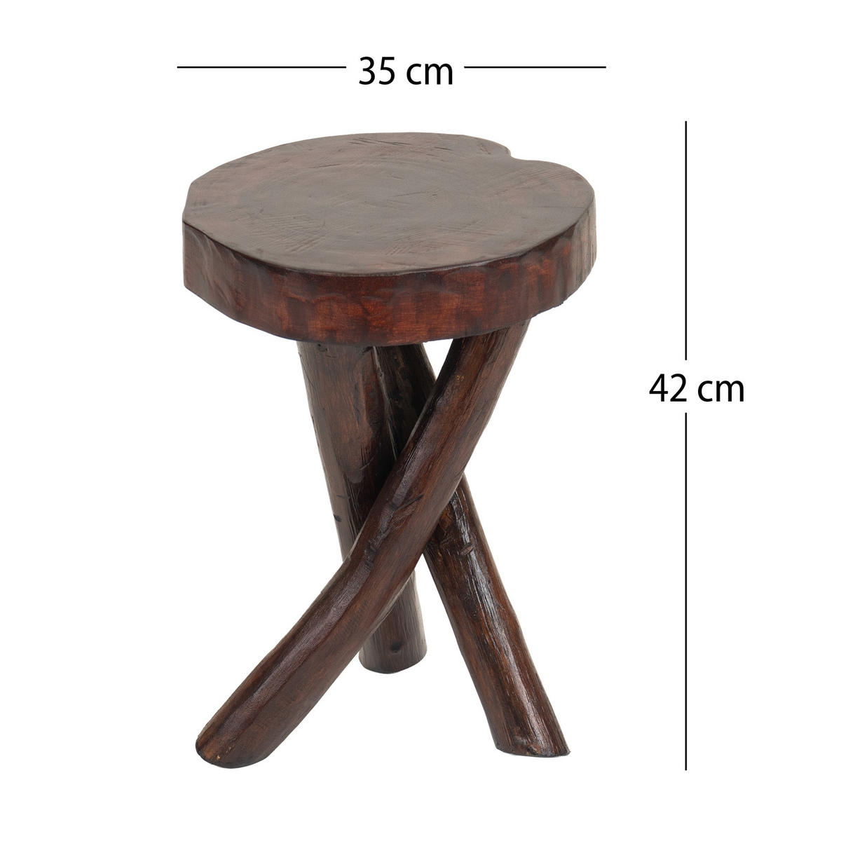 BEISTELLTISCH TEAK 40 Recyclingholz massiv naturfarben - Naturfarben, Holz (34/34/41cm) - DESIGN DELIGHTS